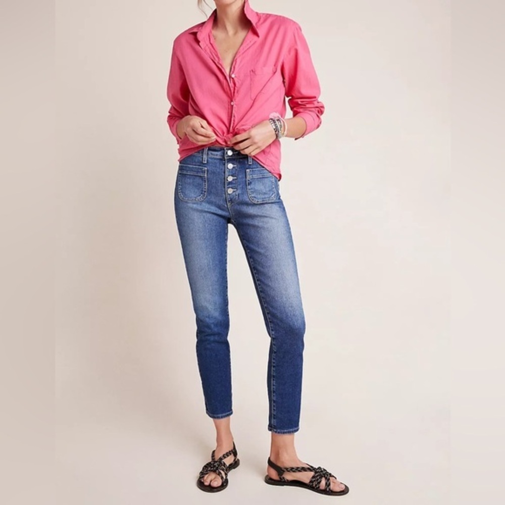 AG ANTHROPOLOGIE Vintage Stevie ankle button up slim straight ankle Size 29R